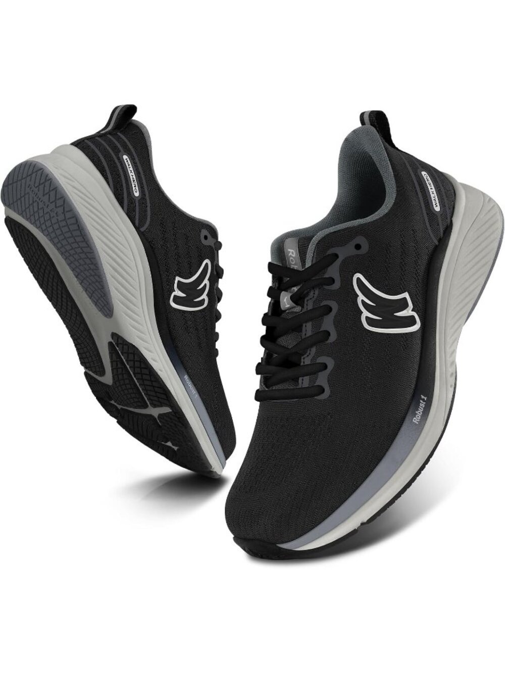Men's Black Athletic Shoes Casual Solid Mid Top Cap Toe Non Slip Sneakers